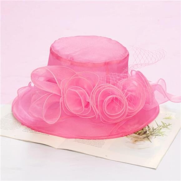 Women\'s Kentucky Hat Wide Brim Pink2